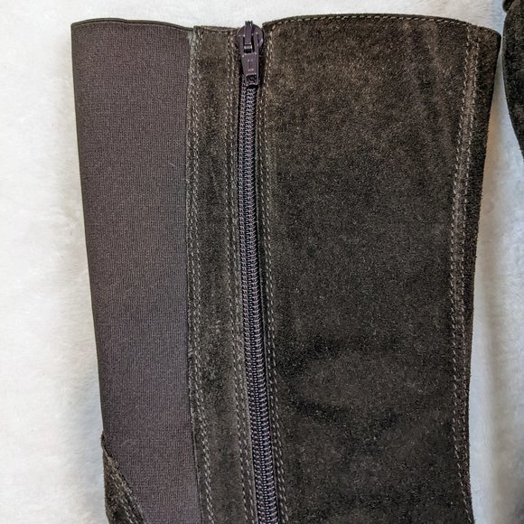 Aquatilia suede boots chocolate brown elastic calf - Picture 11 of 12